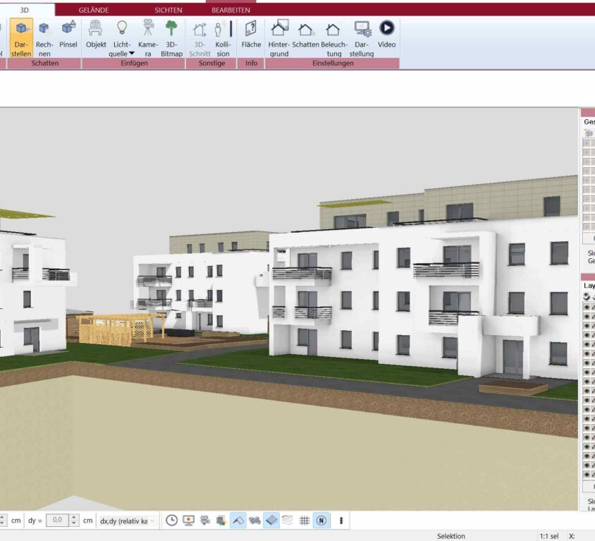 3D CAD Zeichenprogramm für Häuser und Grundrisse