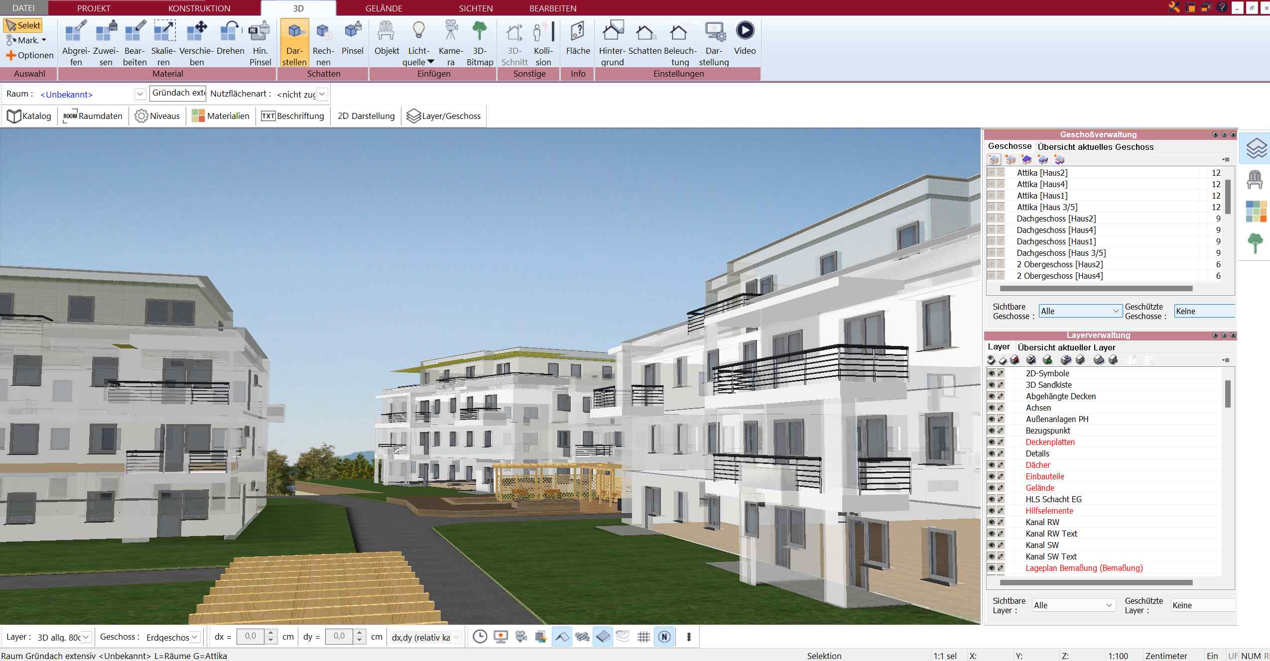 Mehrfamilienhäuser mit dem Plan7Architekt Aritekturprogramm geplant