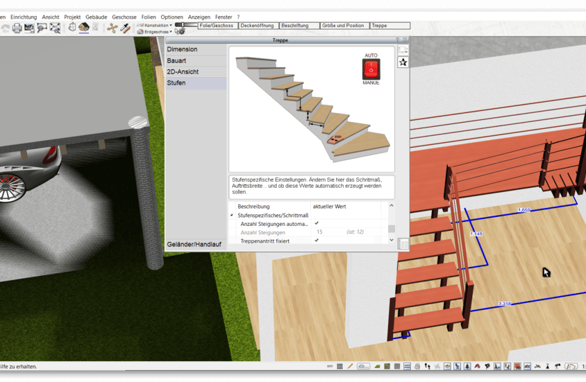 Treppe zeichnen mit der Alternative für Architekt 3D