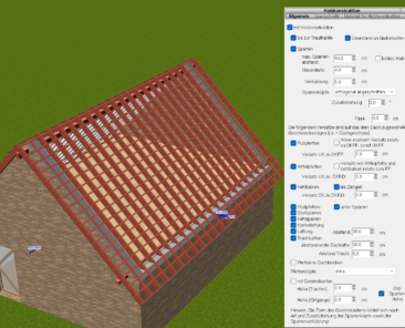 Holzkonstruktion des Daches im Plan7Architekt