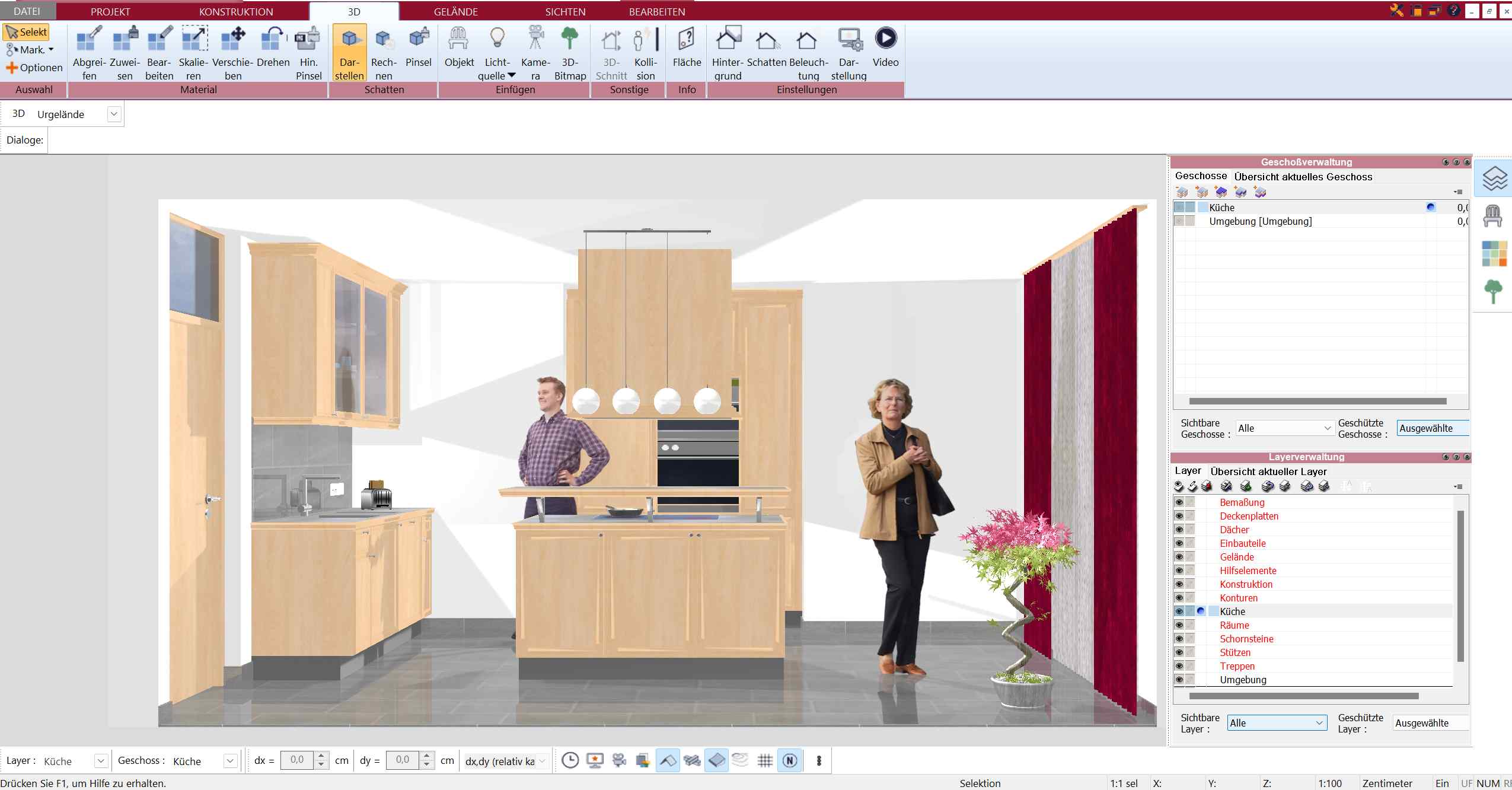 Küche virtuell in 3D planen mit dem Plan7Architekt