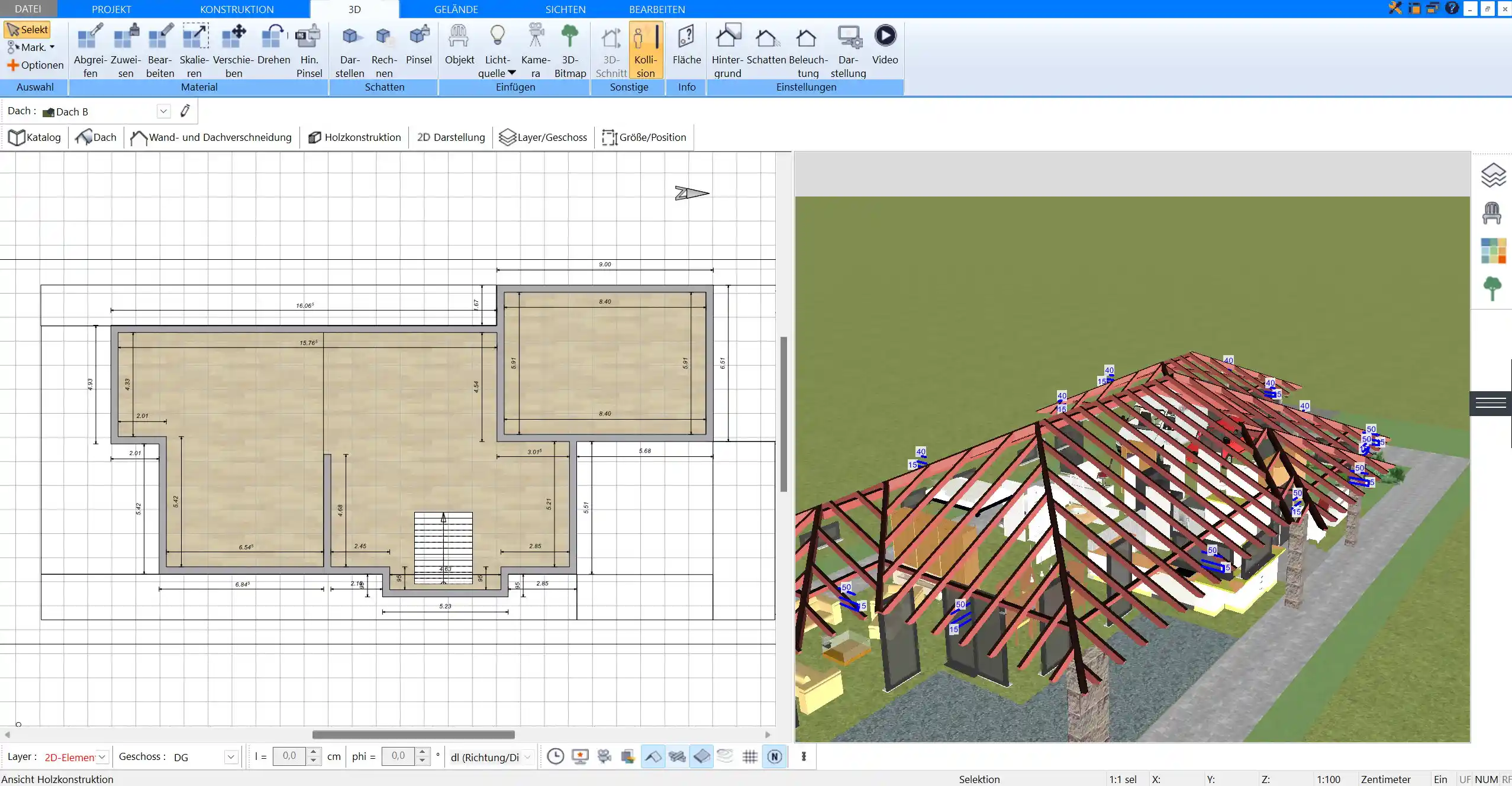 Dach und Stockwerke planen