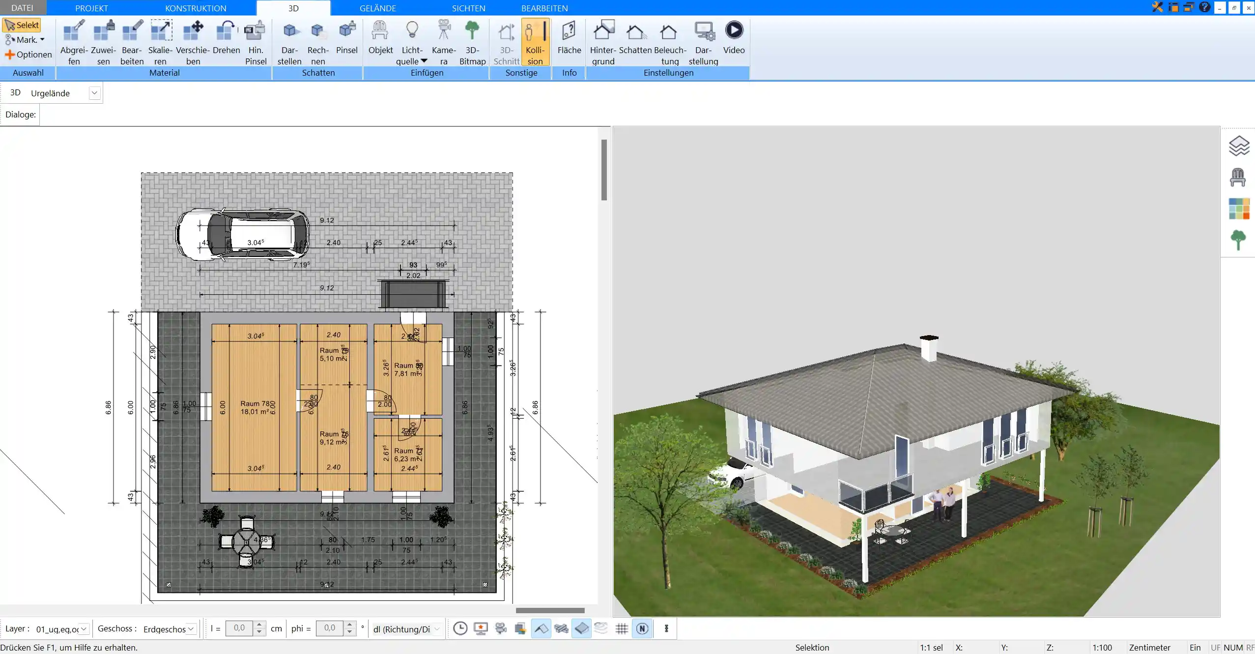 Exportieren Sie Ihre Pläne in den gängigen Formaten DWG, DXF oder PDF, um sie mit Architekten und Bauämtern zu teilen