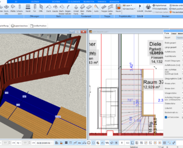 Im Plan7Architekt werden Treppen automatisch berechnet & können individuell eingestellt und gezeichnet werden