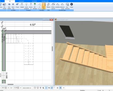 Die Treppen werden im Plan7Architekt auch auotamatisch bemaßt