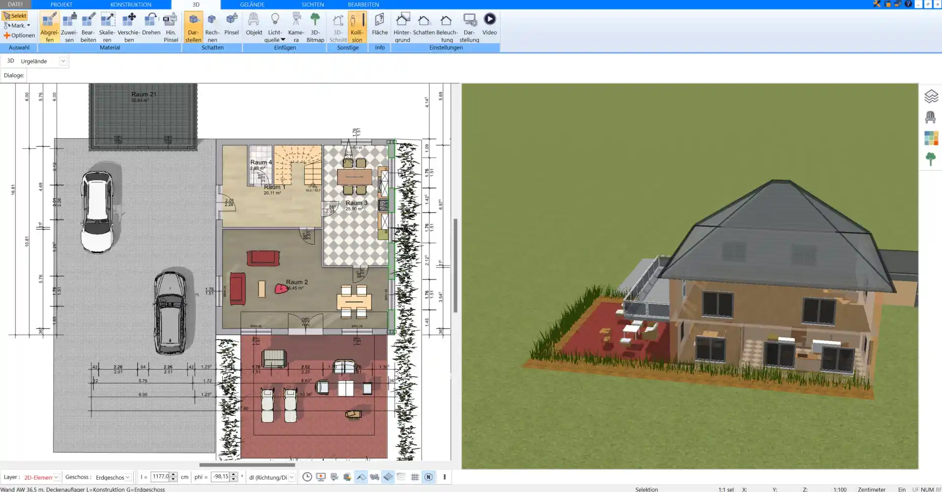 Geschossflächenzahl im Plan7Architekt berechnen