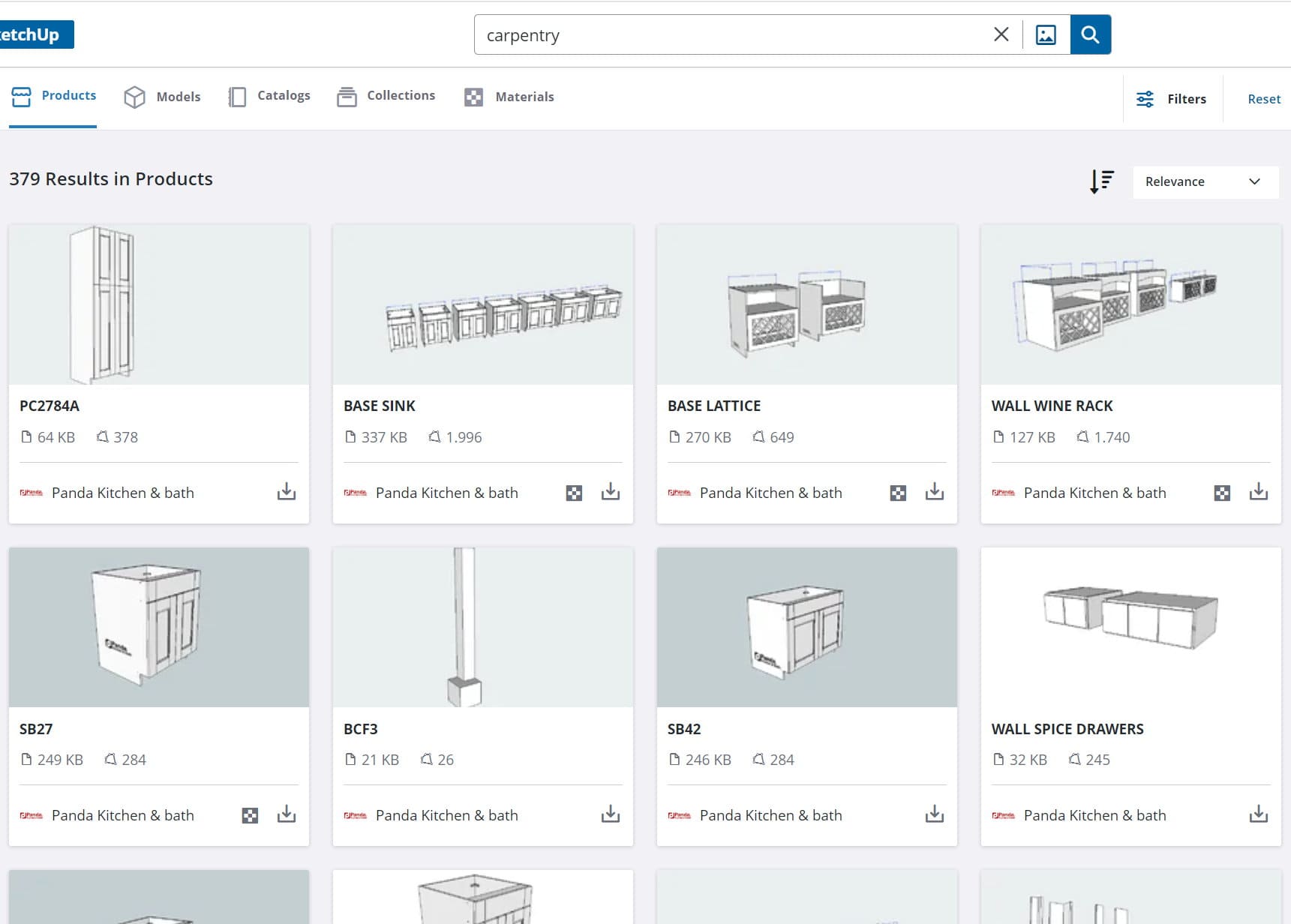 Im 3D Warehouse von Google gibt es Tausende von passenden Objekten für die Schreinerei-Planung mit dem Plan7Architekt