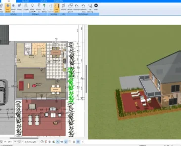 Im Plan7Architekt kann man das Vordach nach deutschen Baustandards planen