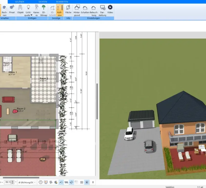 Im Plan7Architekt lassen sich alle Räume individuell planen