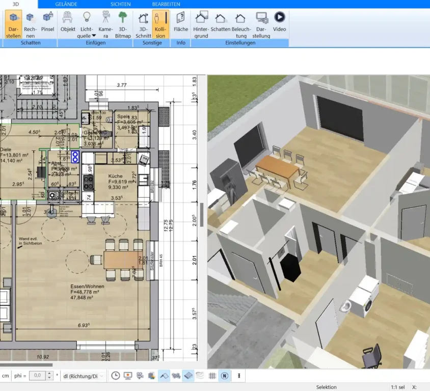 Mit dem Plan7Architekt kann man Restaurantgrundrisse planen