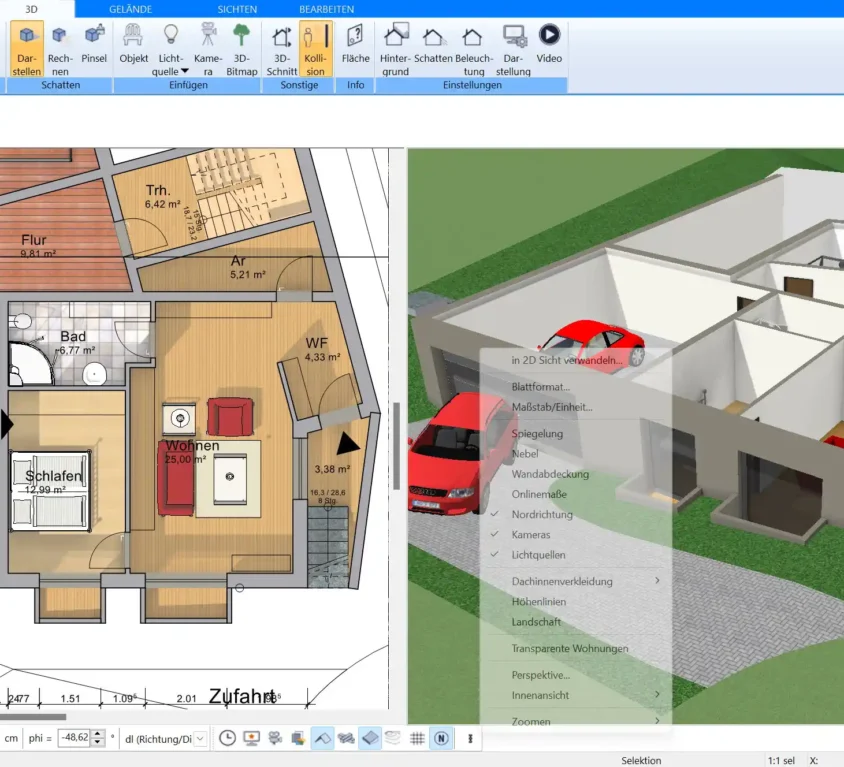 Mit dem Plan7Architekt können Sie Ihren Bauernhausgrundriss-Umbau nach deutschen Baustandards planen