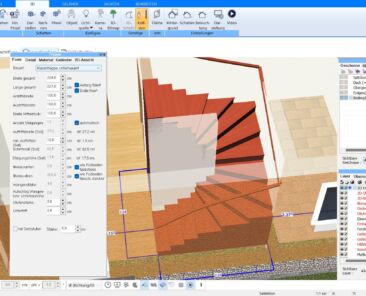 Die Treppe kann im Plan7Architekt ganz individuell geplant werden