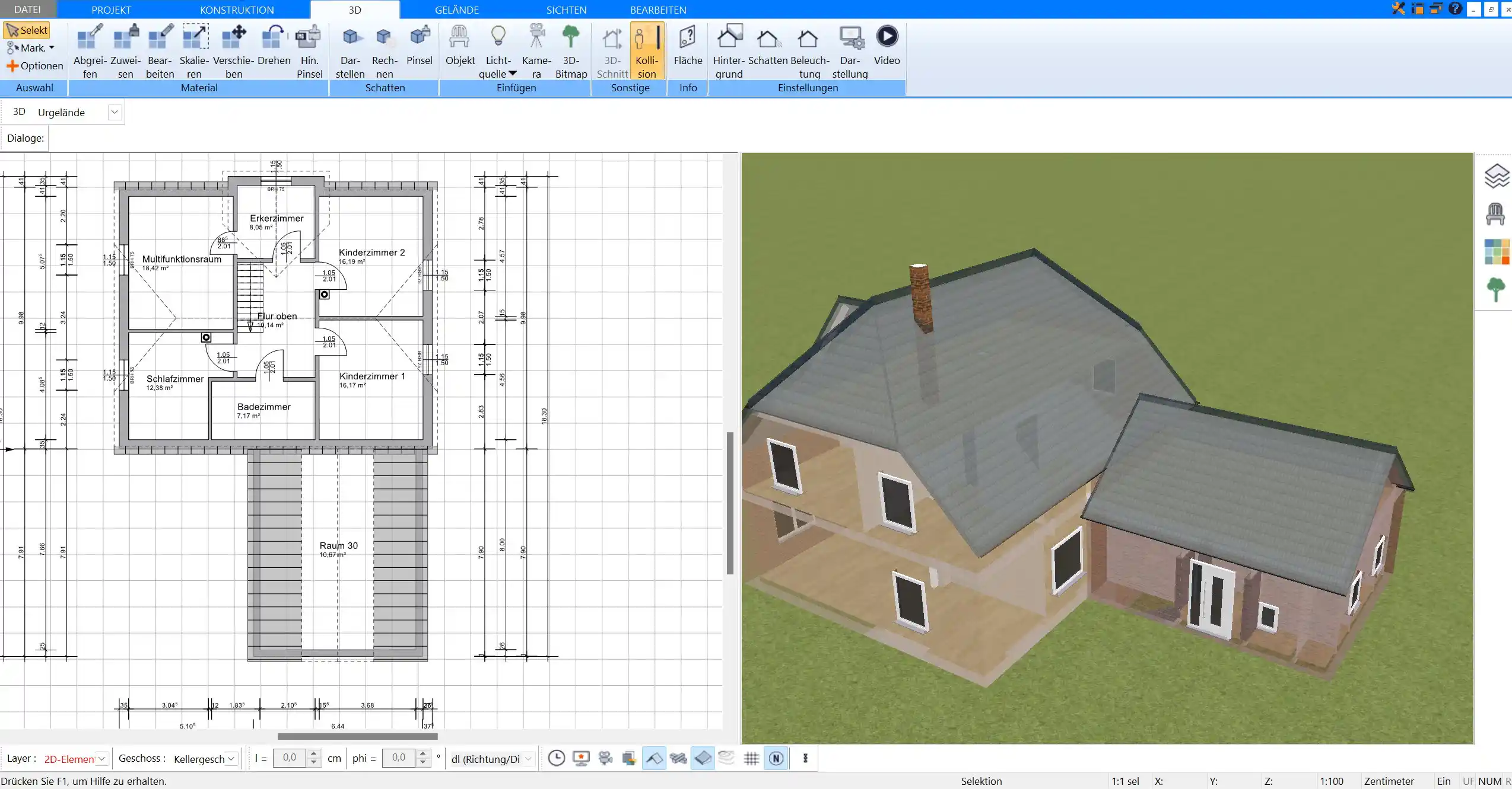 Haus und Räume im Plan7Architekt planen