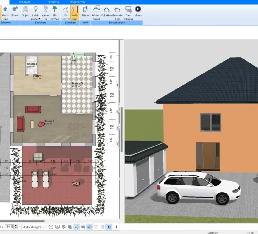 Im Plan7Architekt lassen sich alle Fundament-Arten nach deutschen Baustandards planen