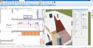 Im Plan7Architekt lassen sich alle Treppenarten auch nach der Schrittmaßregel planen