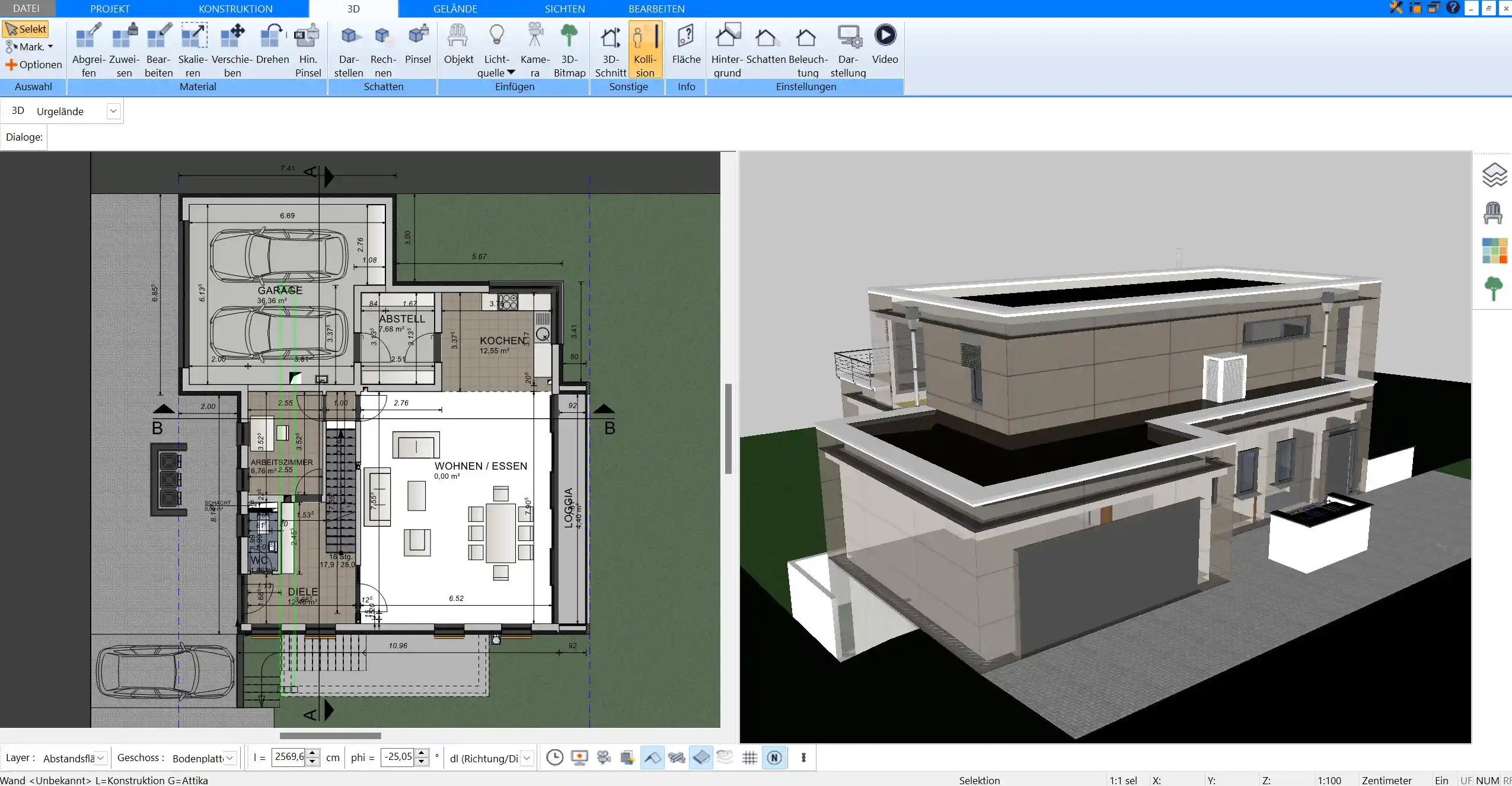 Plan7Architekt bietet eine benutzerfreundliche Oberfläche im Vergleich zur komplexeren Struktur von Revit.