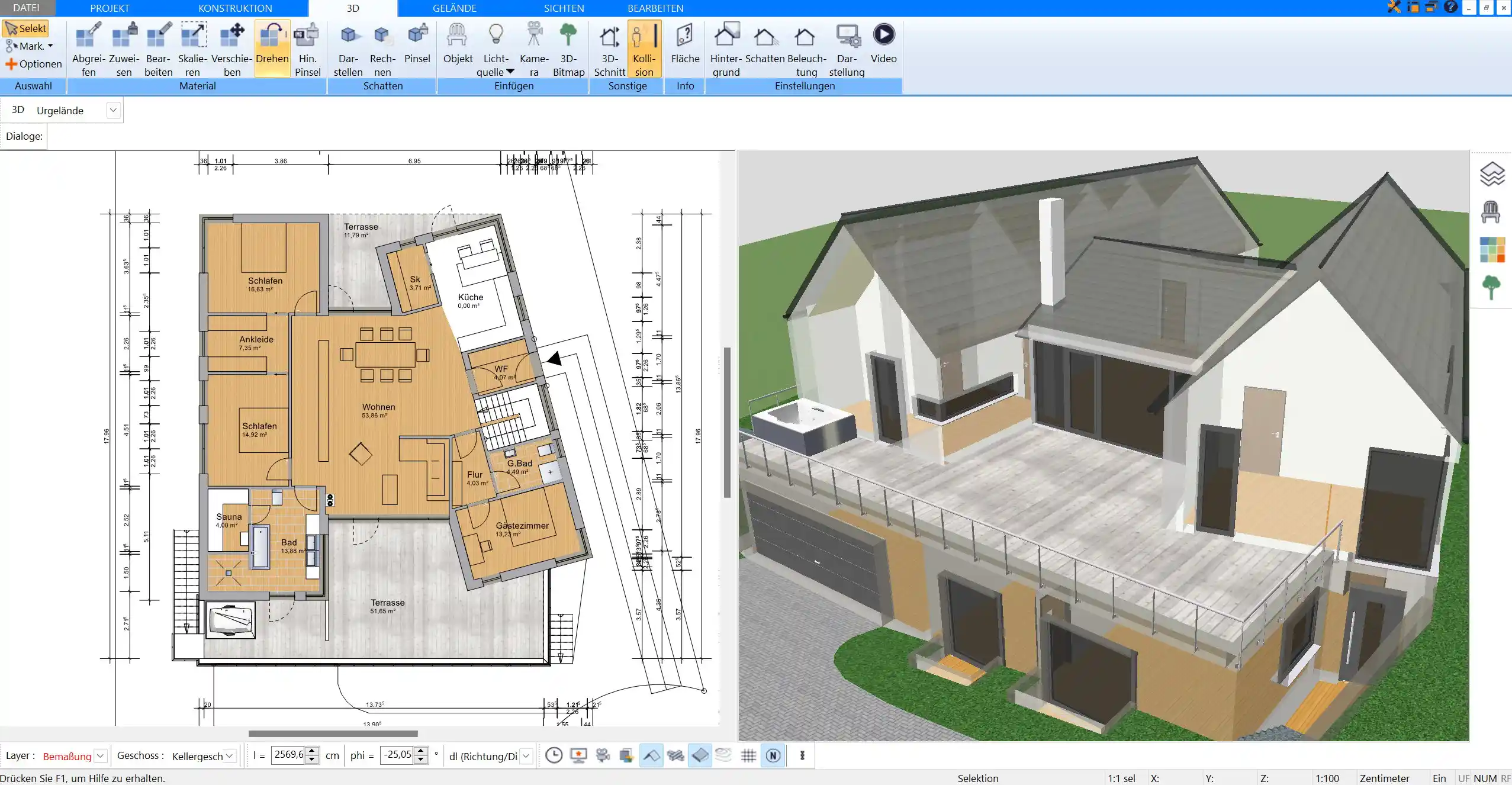 Plan7Architekt bietet eine professionelle Benutzeroberfläche mit erweiterten Funktionen, während Room Planner sich auf einfache Raumplanung beschränkt