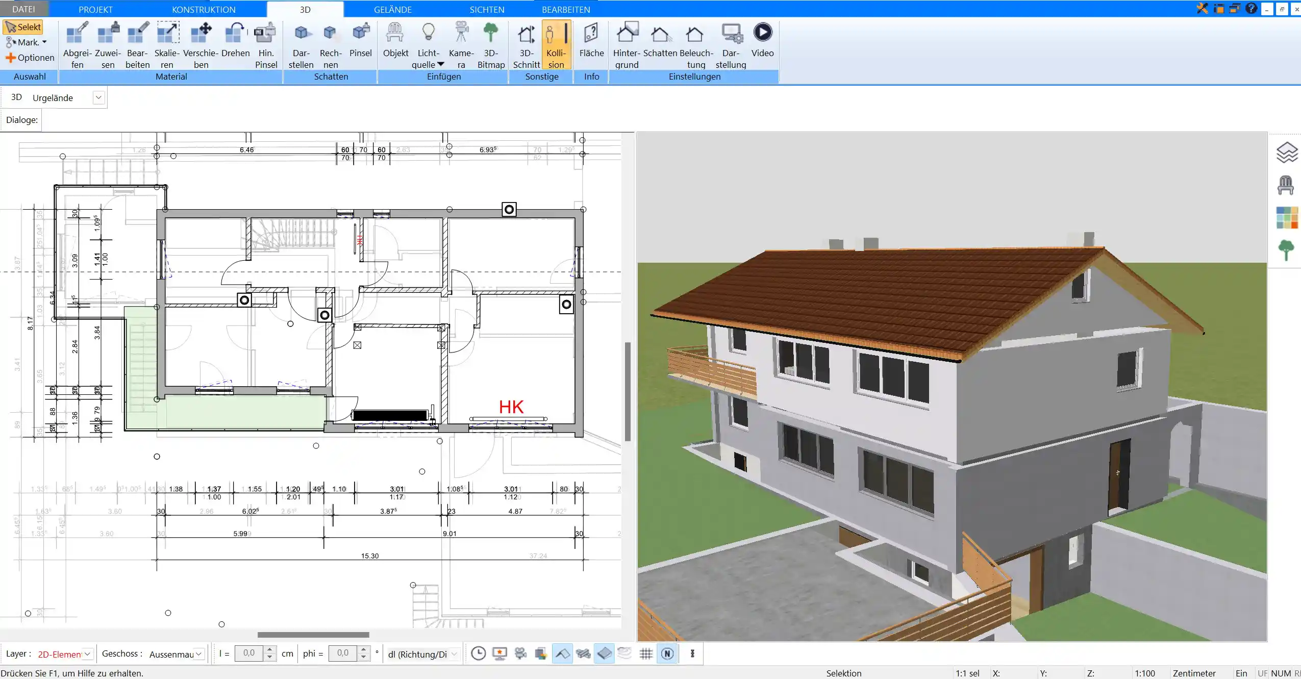 Plan7Architekt ermöglicht die detaillierte Visualisierung von Bauplänen in 2D und 3D – ideal für anspruchsvolle Bauvorhaben