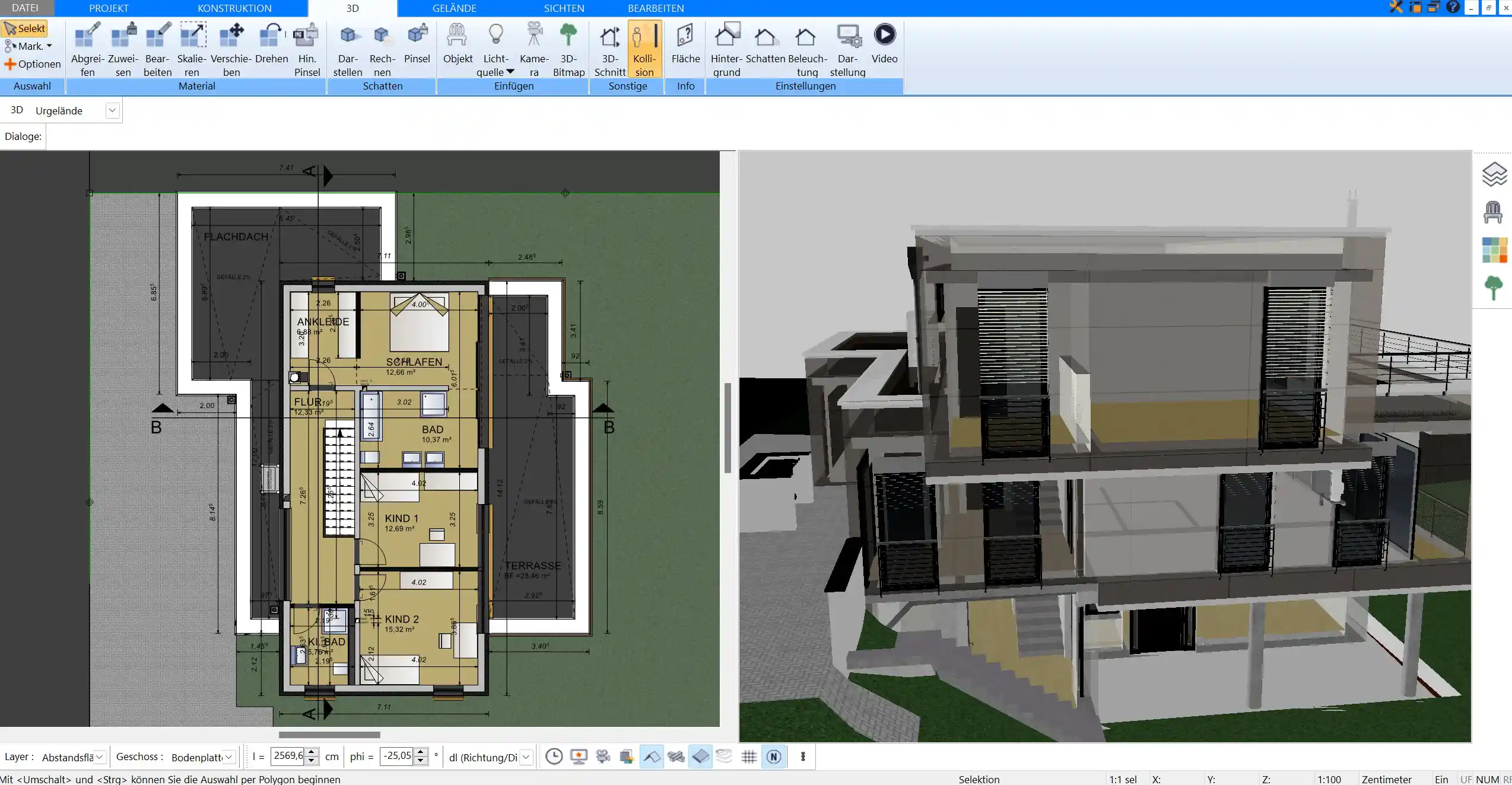 Vergleich der Funktionen Plan7Architekt ist auf Architekturprojekte spezialisiert, während SolidWorks für den Maschinenbau optimiert ist