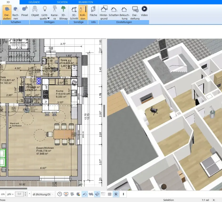 Mit dem Plan7Architekt lässt sich der Bauplan nach deutschen Baustandards erstellen