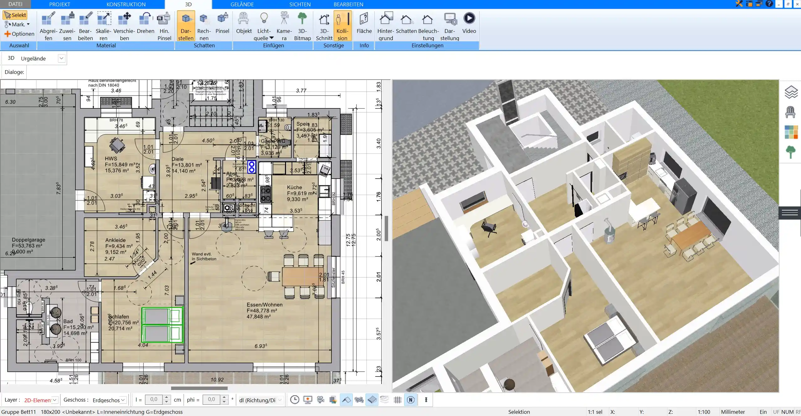 Mit dem Plan7Architekt lässt sich der Bauplan nach deutschen Baustandards erstellen