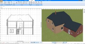 Mit dem Plan7Architekt lassen sich beliebige Schnittzeichnungen vom Haus erstellen