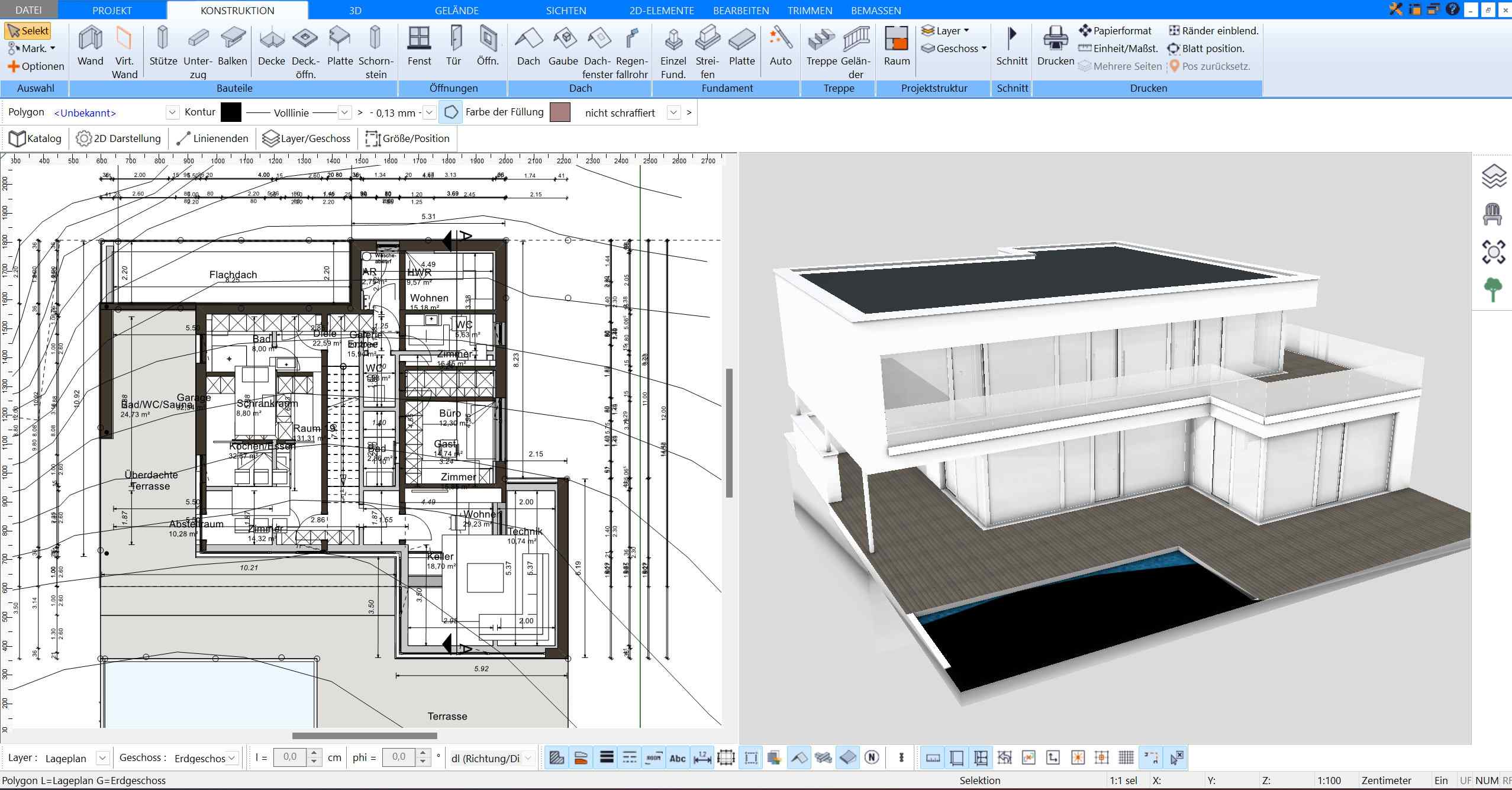 Gebäude in 3D modellieren mit Software von Plan7Architekt