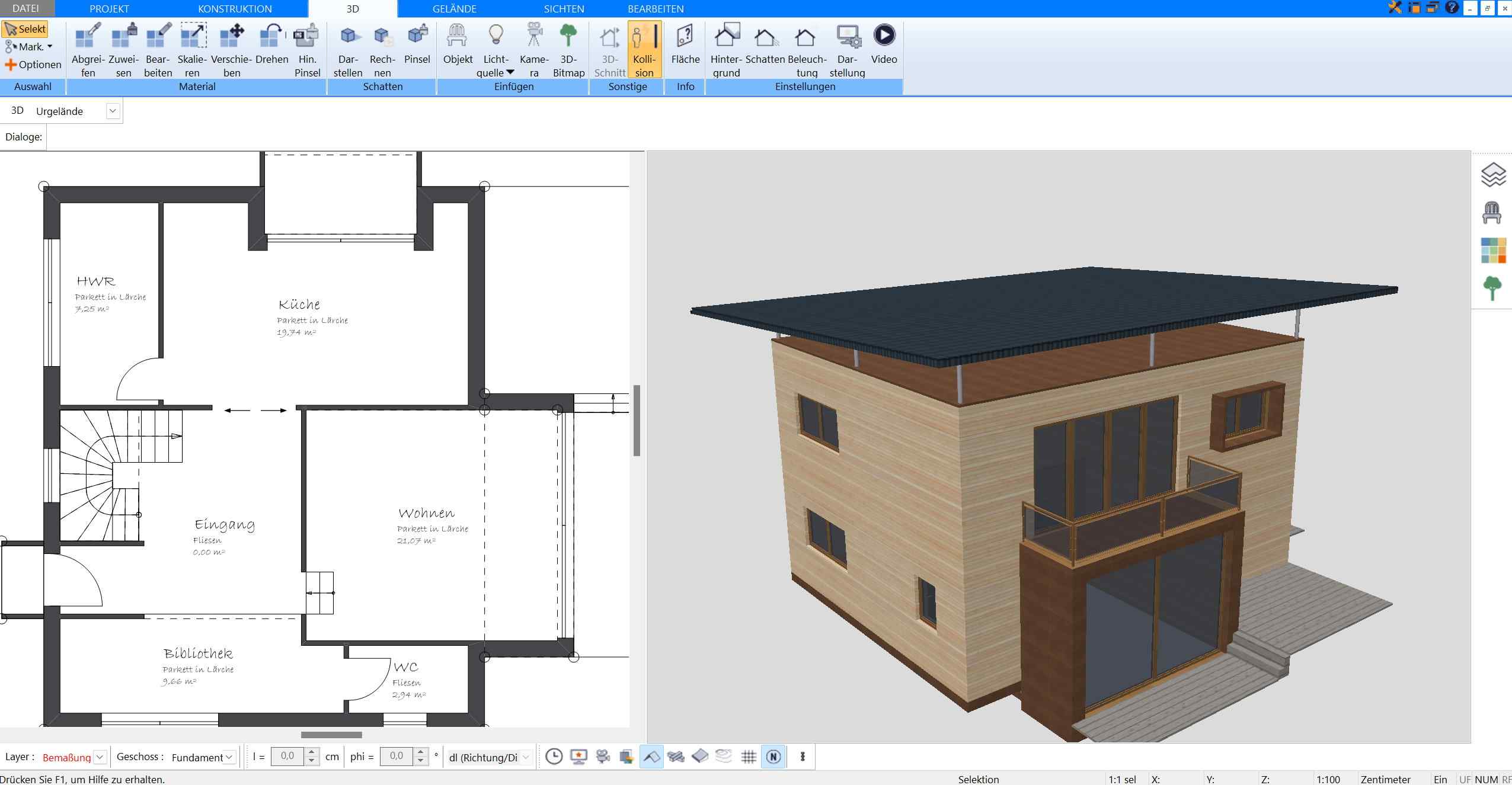 Haus Entwurf planen mit 3D CAD Software von Plan7Architekt