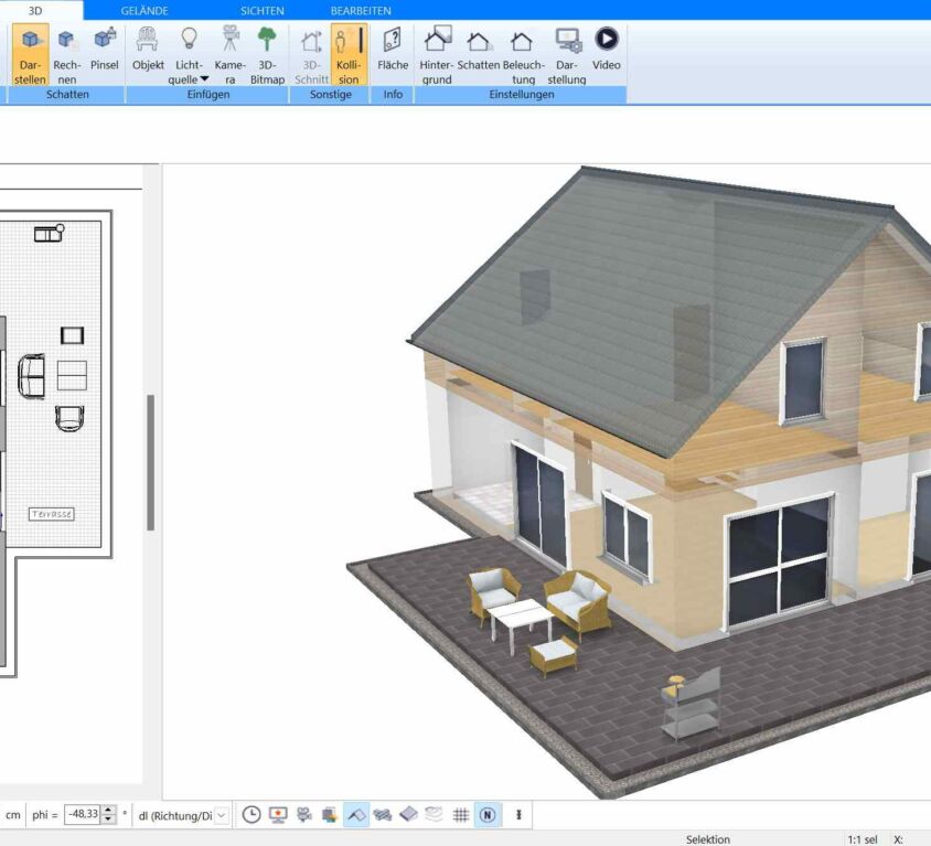 Raumaufteilung planen mit 3D CAD Software