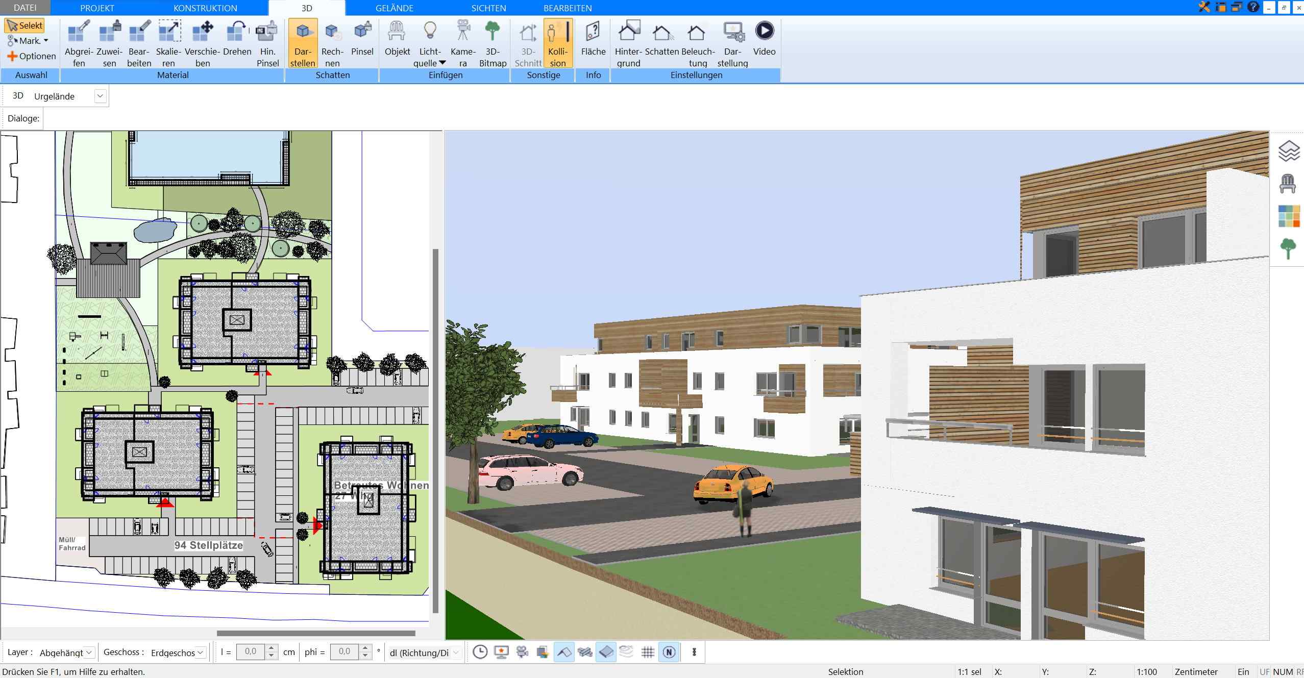 Den Kellerausbau kann man komplett mit dem Plan7Architekt planen