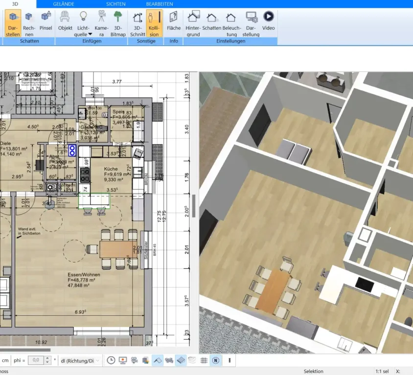 Mit dem Plan7Architekt können Sie Ihren Keller und das gesamte Haus virtuell planen