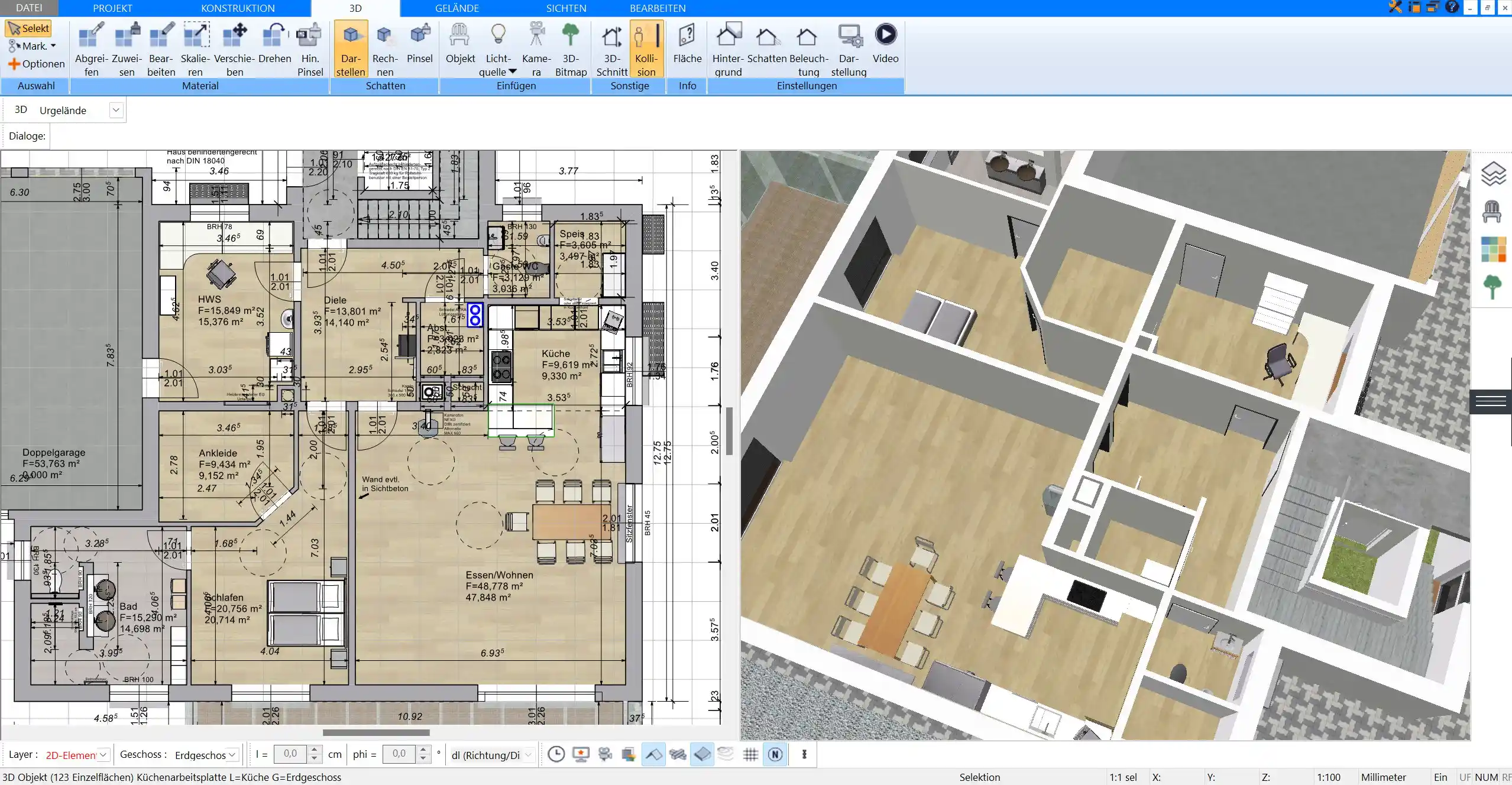 Mit dem Plan7Architekt können Sie Ihren Keller und das gesamte Haus virtuell planen