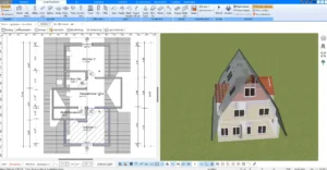 2D- und 3D-Ansicht eines Einfamilienhauses – Planen Sie den Grundriss und erleben Sie Ihre Vision in 3D.