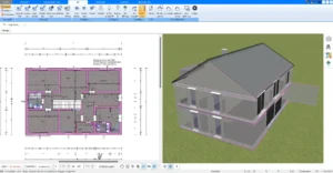 2D- und 3D-Planung eines nachträglichen Kellers – Planen Sie den Kellerbau präzise in der parallelen Ansicht.