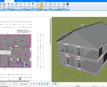 2D- und 3D-Planung eines nachträglichen Kellers – Planen Sie den Kellerbau präzise in der parallelen Ansicht.