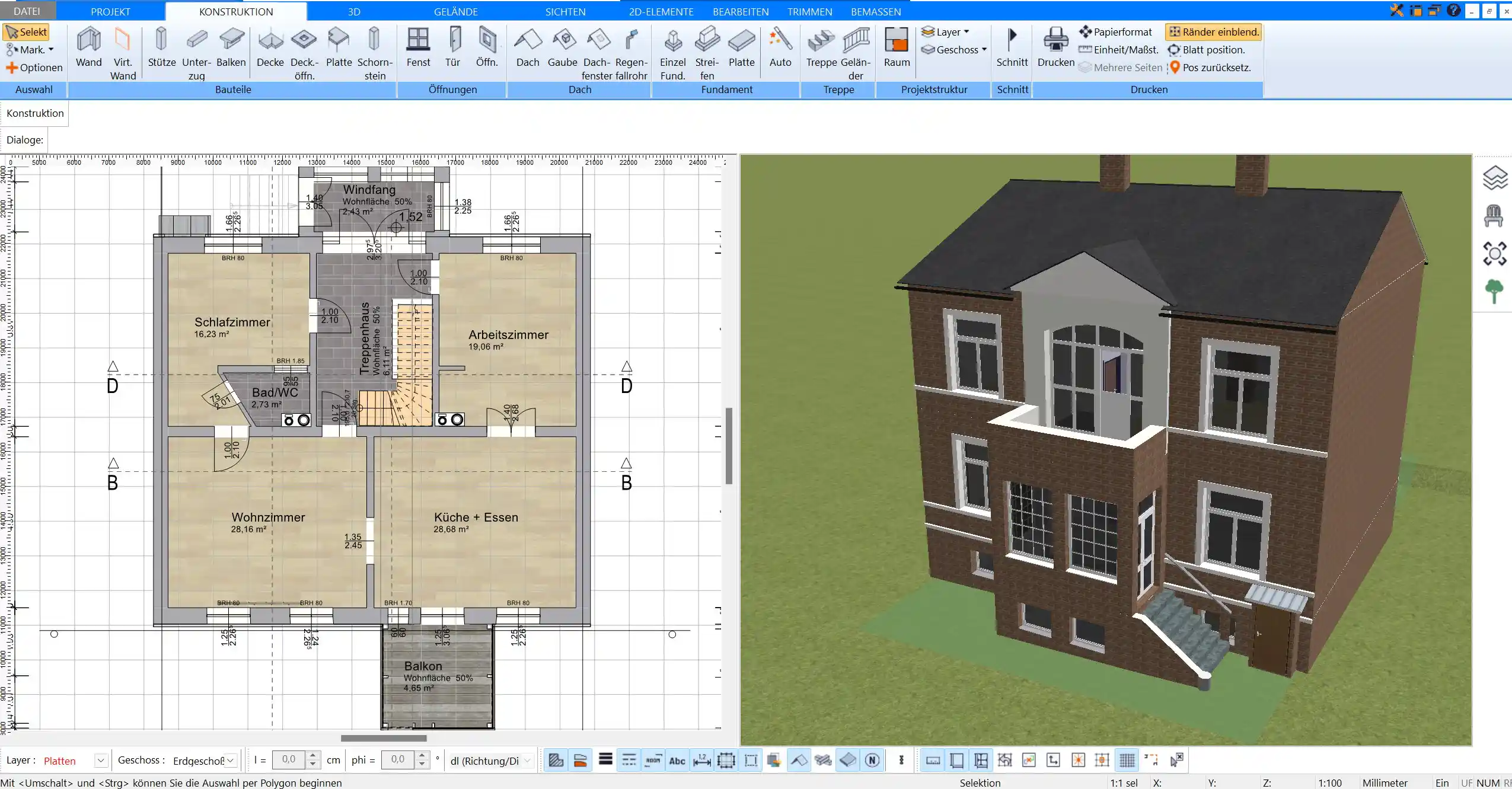 Der Plan7Architekt ist eine Hausplaner Software, mit der man auch Renovierungen jeder Art planen kann