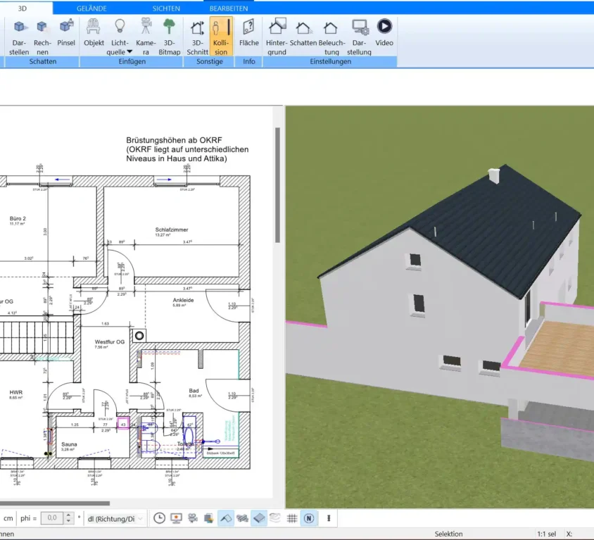 Effiziente Kelleranbauplanung – Planen Sie den Anbau Ihres Kellers präzise mit Plan7Architekt.