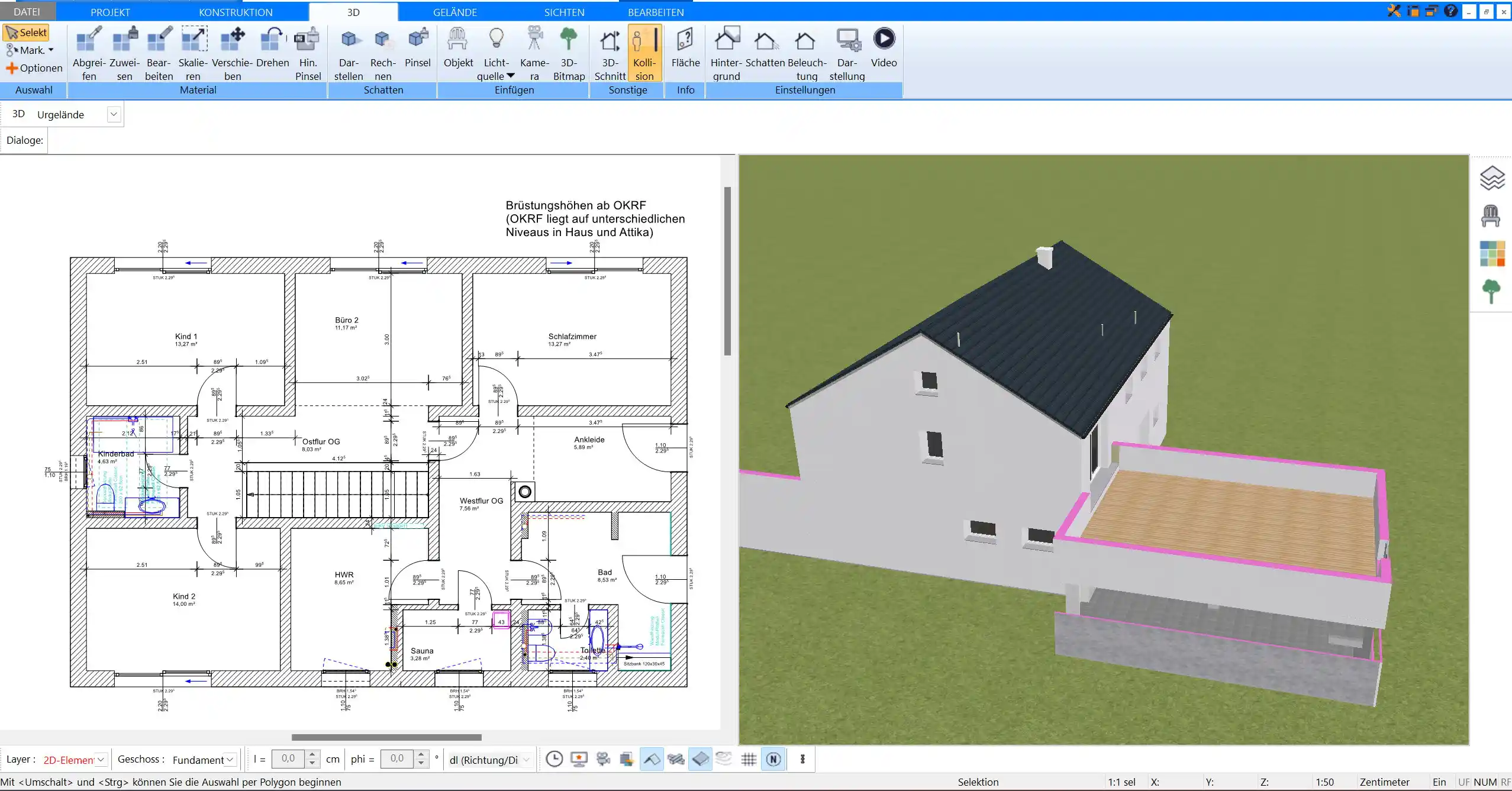 Effiziente Kelleranbauplanung – Planen Sie den Anbau Ihres Kellers präzise mit Plan7Architekt.