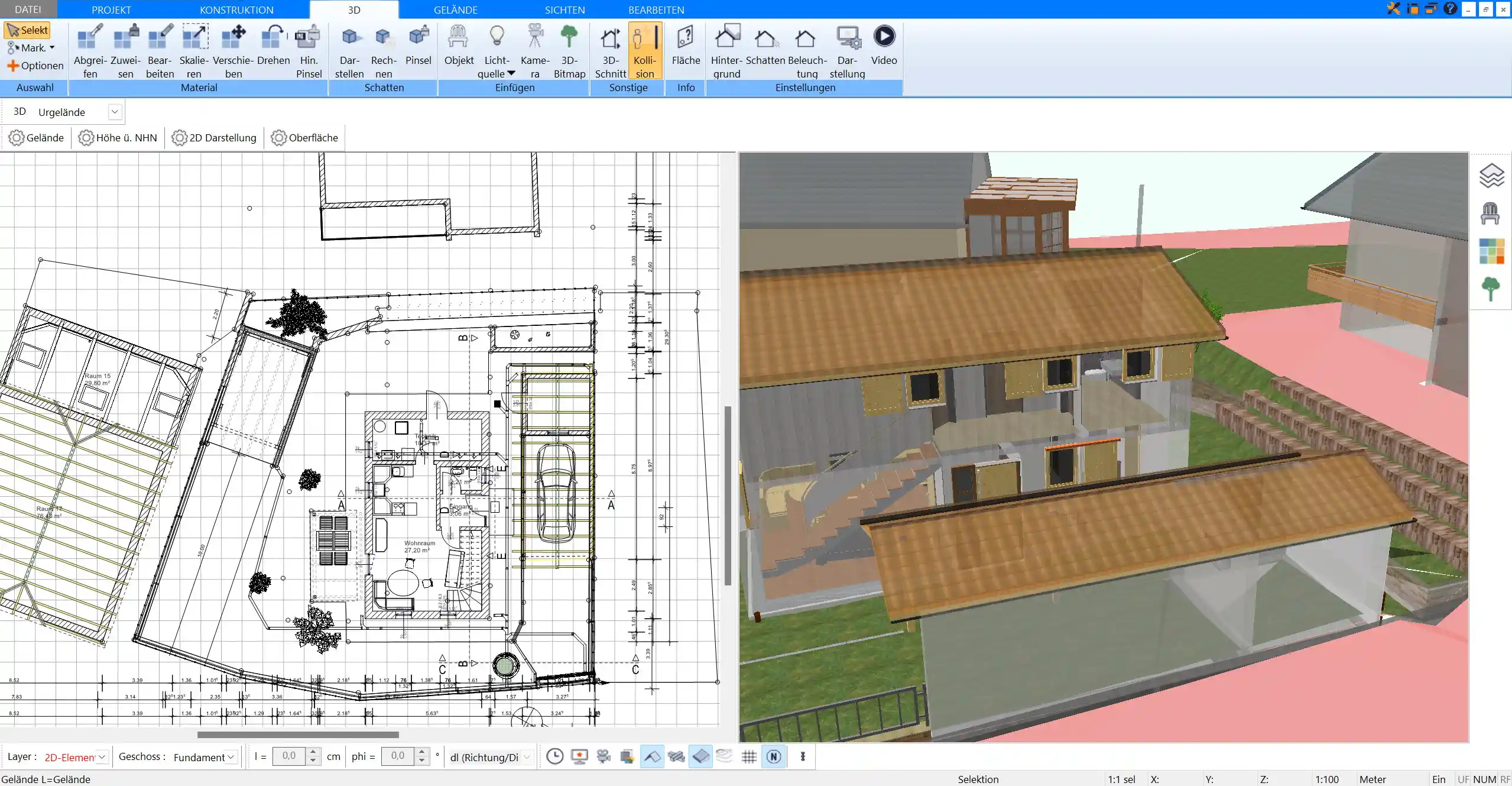 Effiziente Kellerplanung – Visualisieren Sie Ihre Bauprojekte in 2D und 3D mit Plan7Architekt.