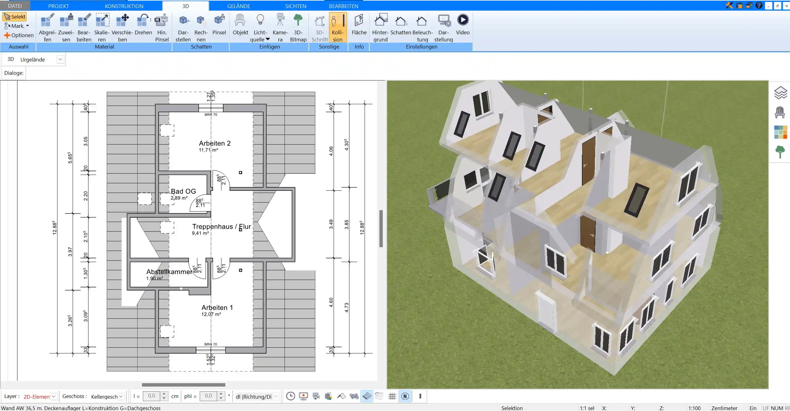 Effiziente Planungsübersicht für die Aufstockung – Planen Sie Ihre Aufstockung detailliert und professionell mit Plan7Architekt.