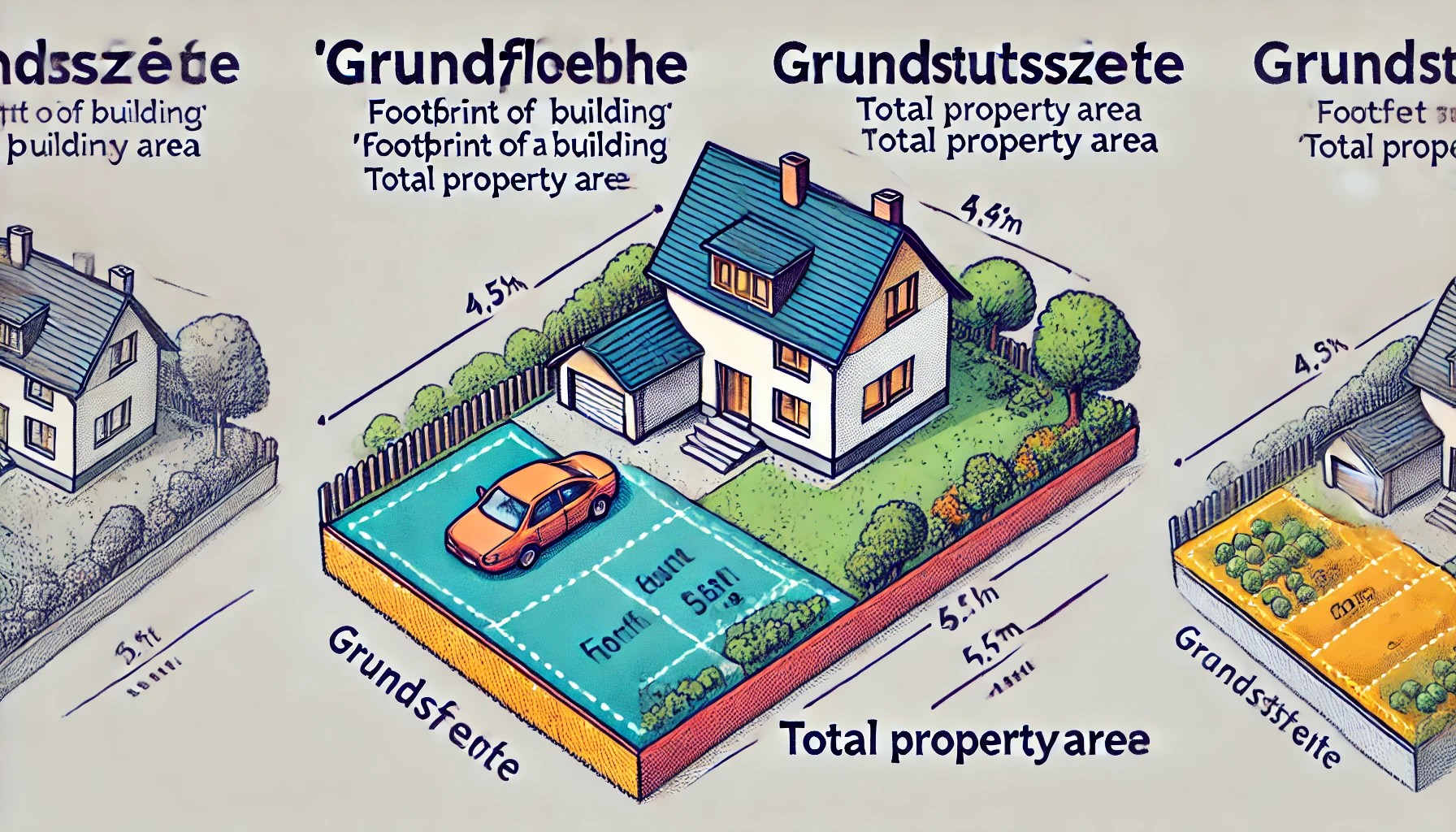 Grundfläche & Grundstücksfläche - Unterschied