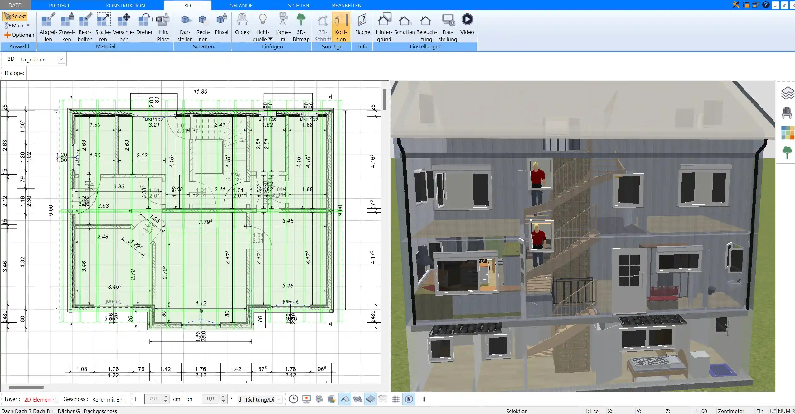 Im Plan7Architekt können alle Treppenarten virtuell und nach deutschen Baustandards geplant werden