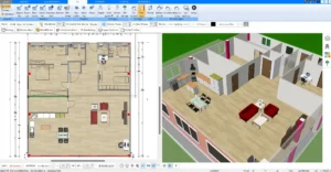 Mit dem Plan7Architekt kann man Wände und alle Elemente virtuell neu streichen und ihnen neue Texturen zuweisen