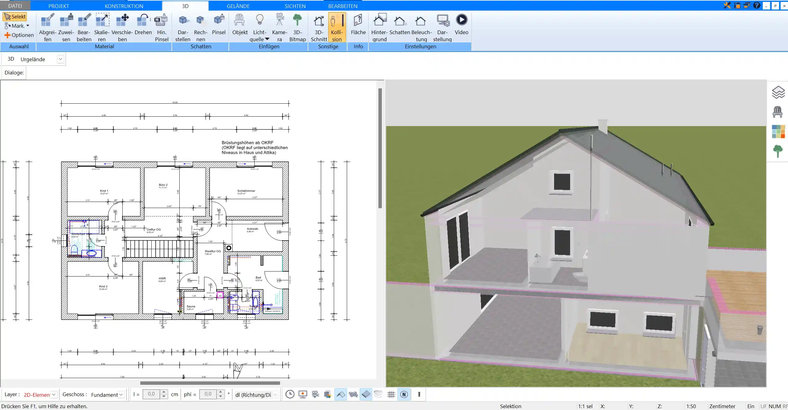 Mit dem Plan7Architekt kann man ein Einfamilienhaus in 2 Eigentumswohnungen umbauen lassen