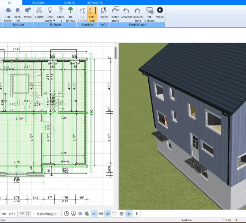 Mit dem Plan7Architekt planen private Bauherren das gesamte Haus und die Fassade nach deutschen Baustandards