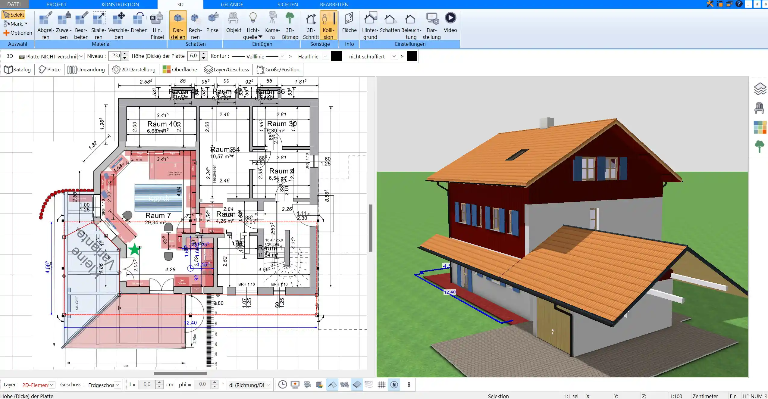 Mit dem Plan7Architekt plant man sein Haus und Grundrisse, die den deutschen Baustandards entsprechen