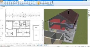 Planung eines Hausanbaus in 2D und 3D – Visualisieren Sie Ihren Hausanbau in der parallelen 2D- und 3D-Ansicht.