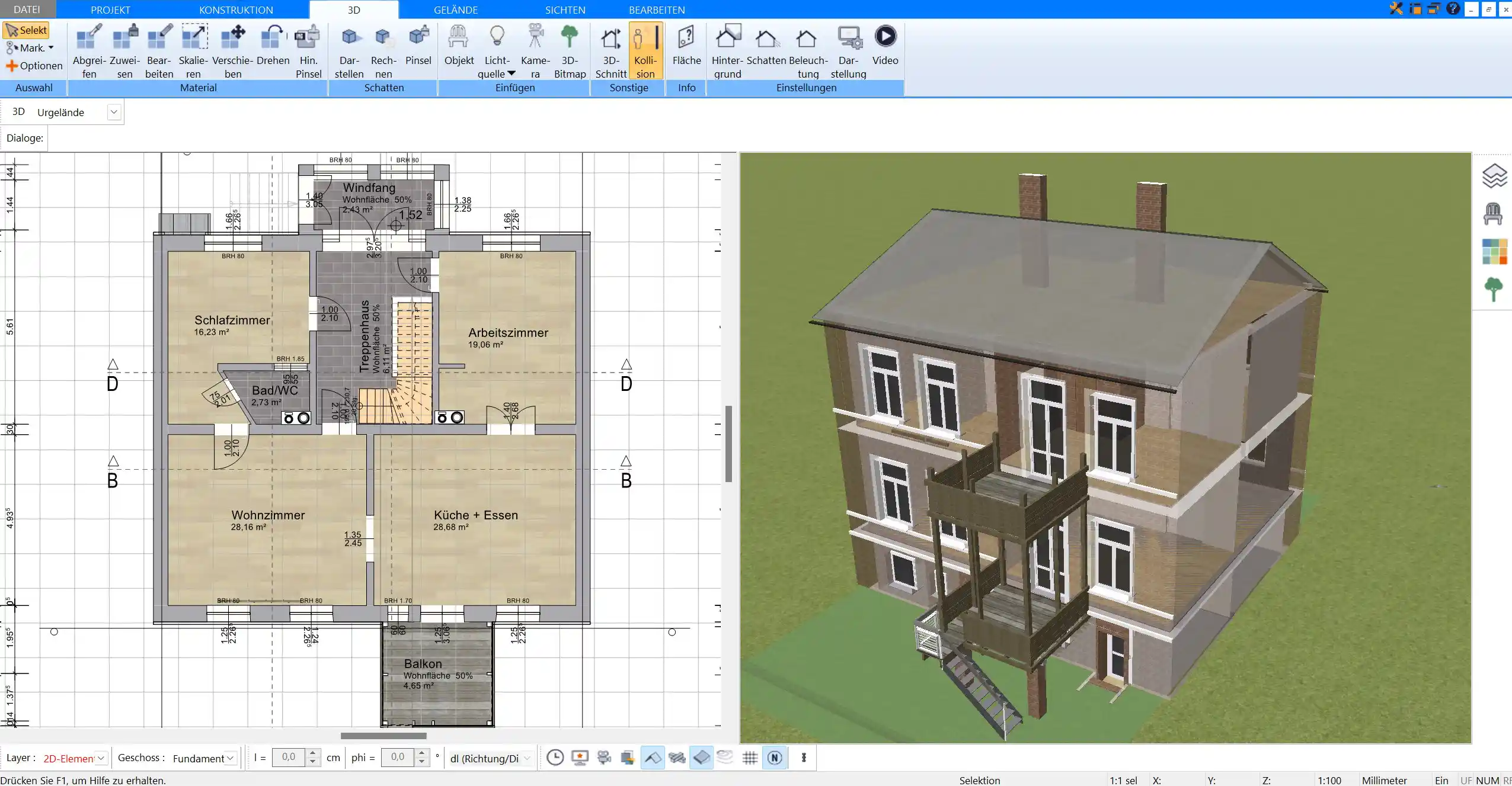 Rund um das Haus und den Grundriss plant man im Plan7Architekt das Grundstück