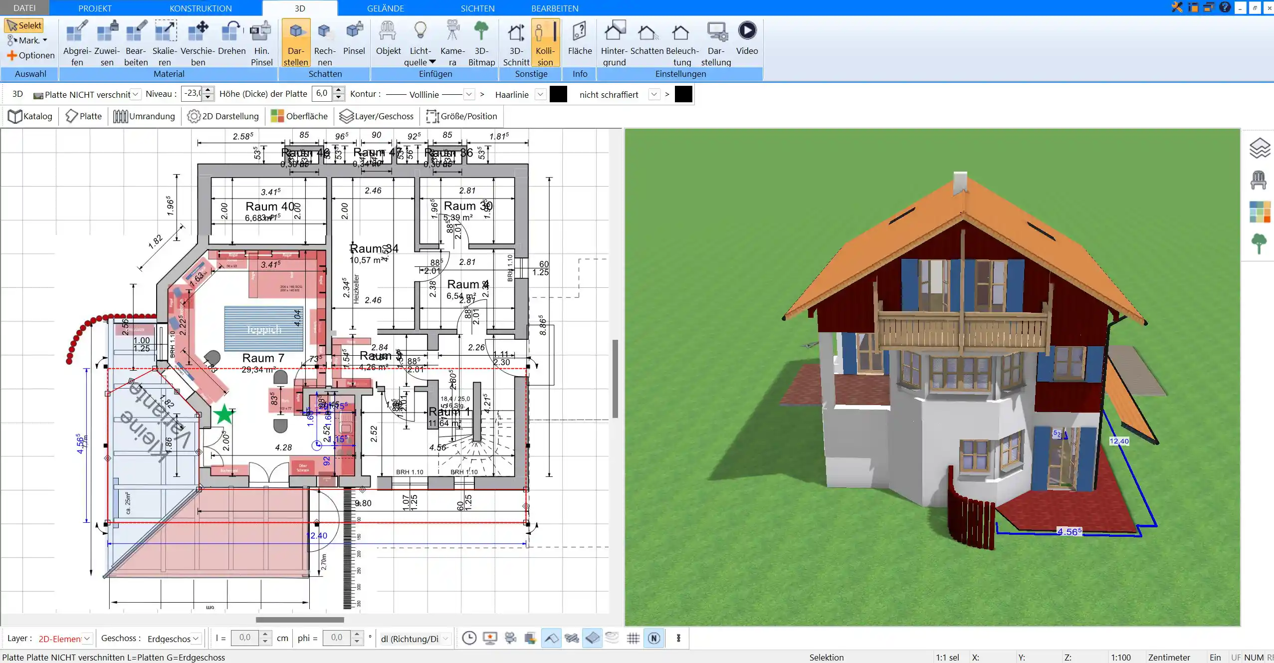 Haus, das komplett mit dem Plan7Architekt geplant wurde