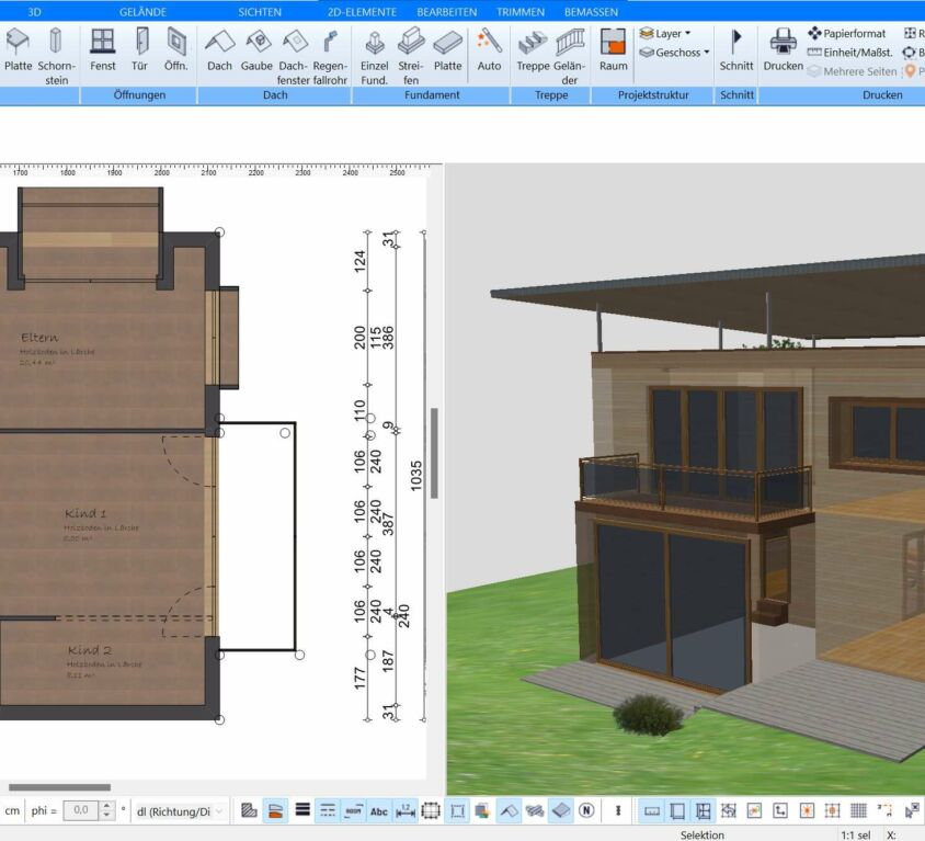 Mit dem Plan7Architekt erstellter Grundriss